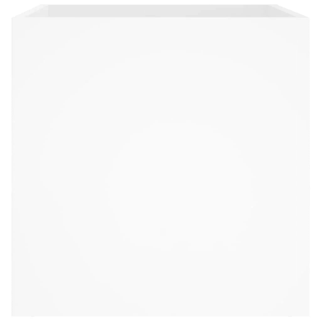 Fioriera rialzata per piante fiori patio giardino finitura lucida 40 x 40 x 40 cm legno ingegnerizzato bianco 02_0038419