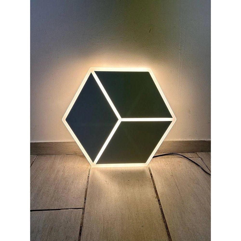 Trade Shop - Plafoniera Led Forma Cubo 3d Da Soffitto 37w Bianca 3 Colorazioni Luce C52-b3c -