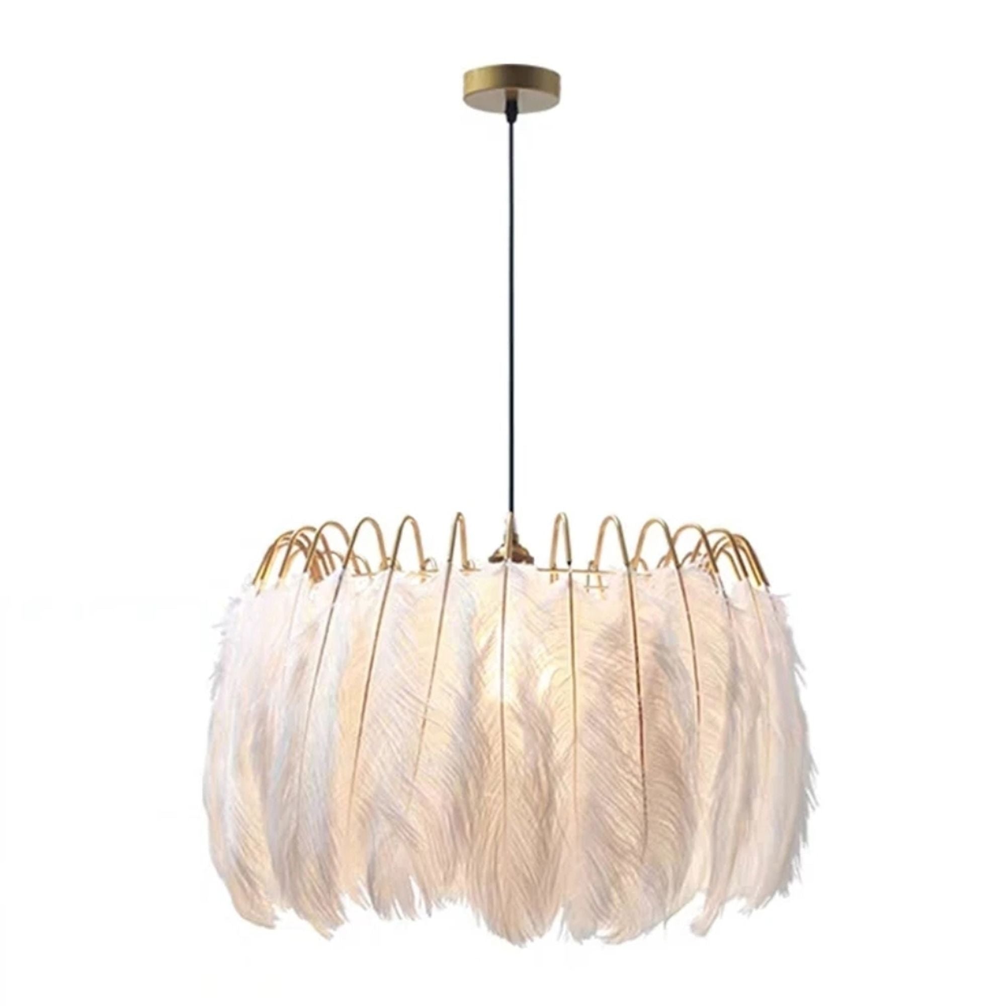 Lampada Da Soffitto Con Piume Boho App662 Gold