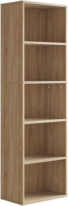 Libreria Bob, Bianco, 60 x 190 cm con 5 scomparti, per la conservazione e la presentazione di libri e raccoglitori
