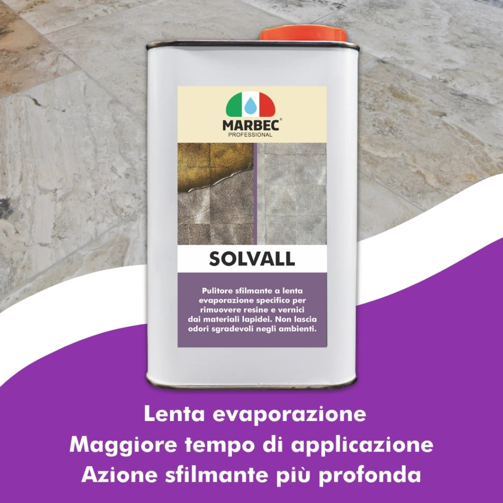 Pulitore sfilmante per materiali lapidei SOLVALL   1LTx6Pz