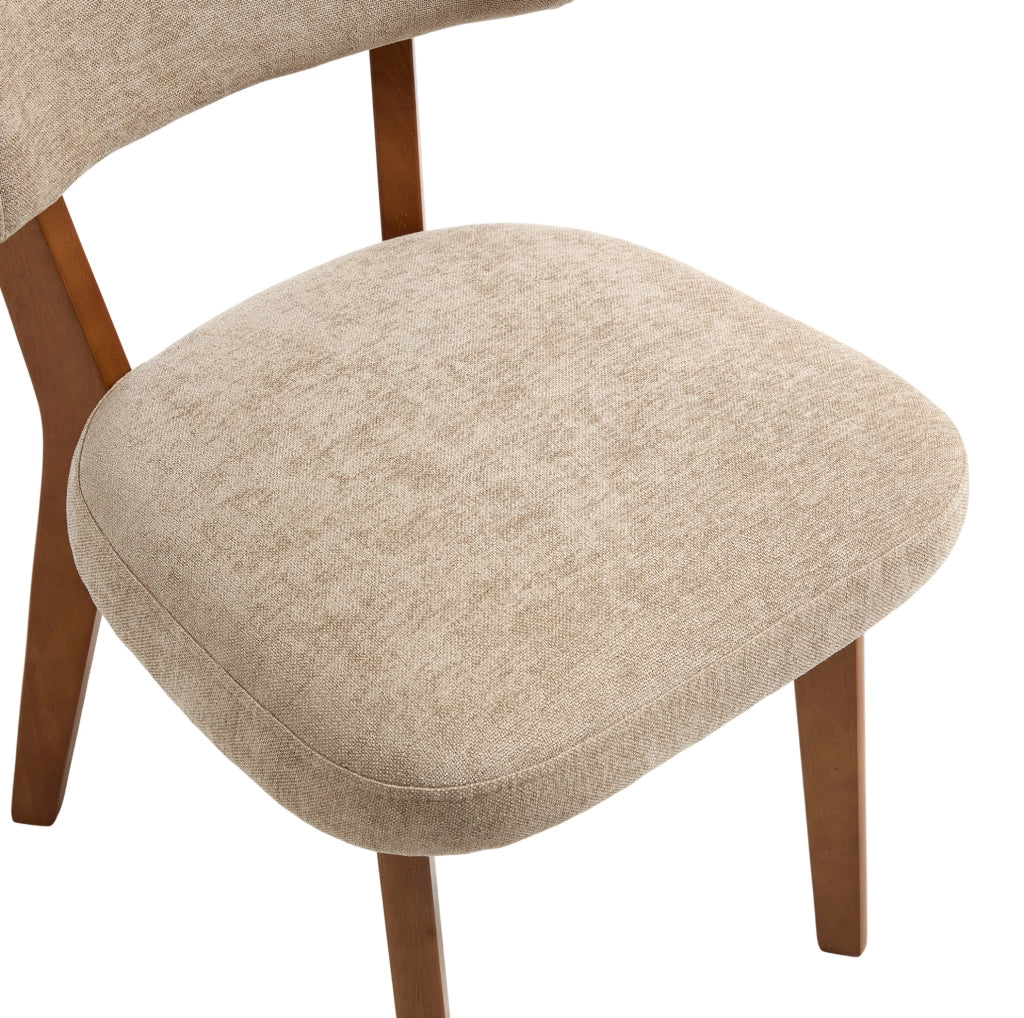Sedia da pranzo 54.5x47x77 cm imbottita con gambe in legno khaki
