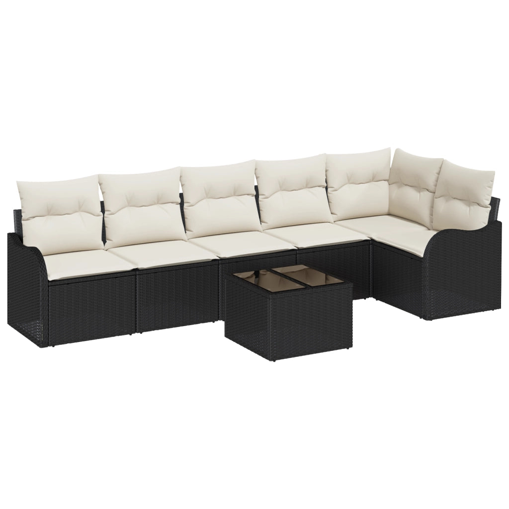 Set Divano da Giardino da 6 Pezzi con Cuscini Polyrattan Marrone