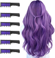 Kit di colorazione capelli temporanea 6 pezzi - Cadeau per bambini - Sicuro e non tossico - Ideale per feste di compleanno - Colorante capelli lavabile in blu scuro