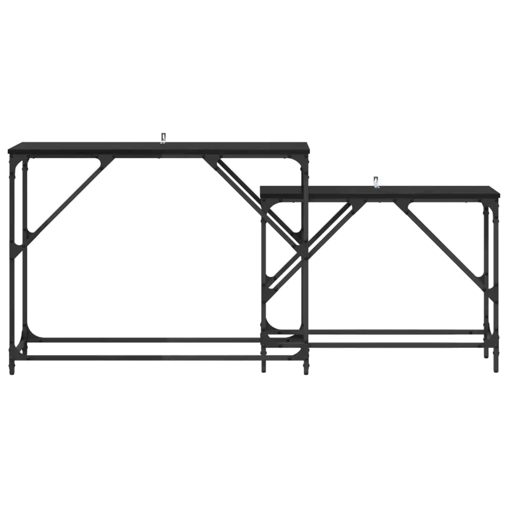 Tavolo consolle 2 pcs Rovere Nero 100 x 28 x 75 cm 882888