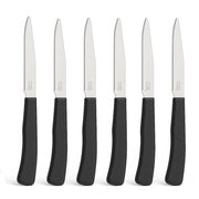 Coltelli Bistecca 24pz Manico in Polipropilene Doppia Affilatura 22cm Nero