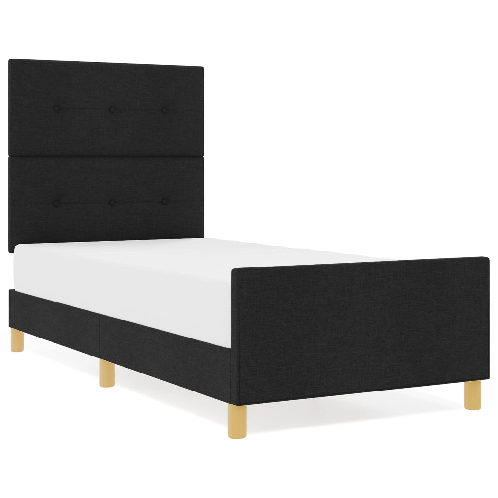 Letto in Tessuto Nero 80x200 cm di