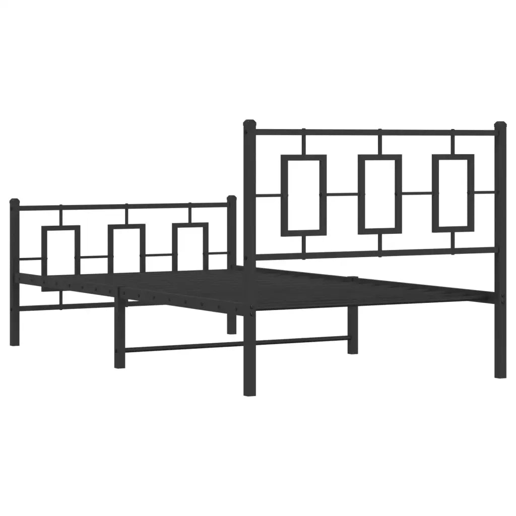 vidaXL Giroletto con Testiera e Pediera Metallo Nero 100x200 cm