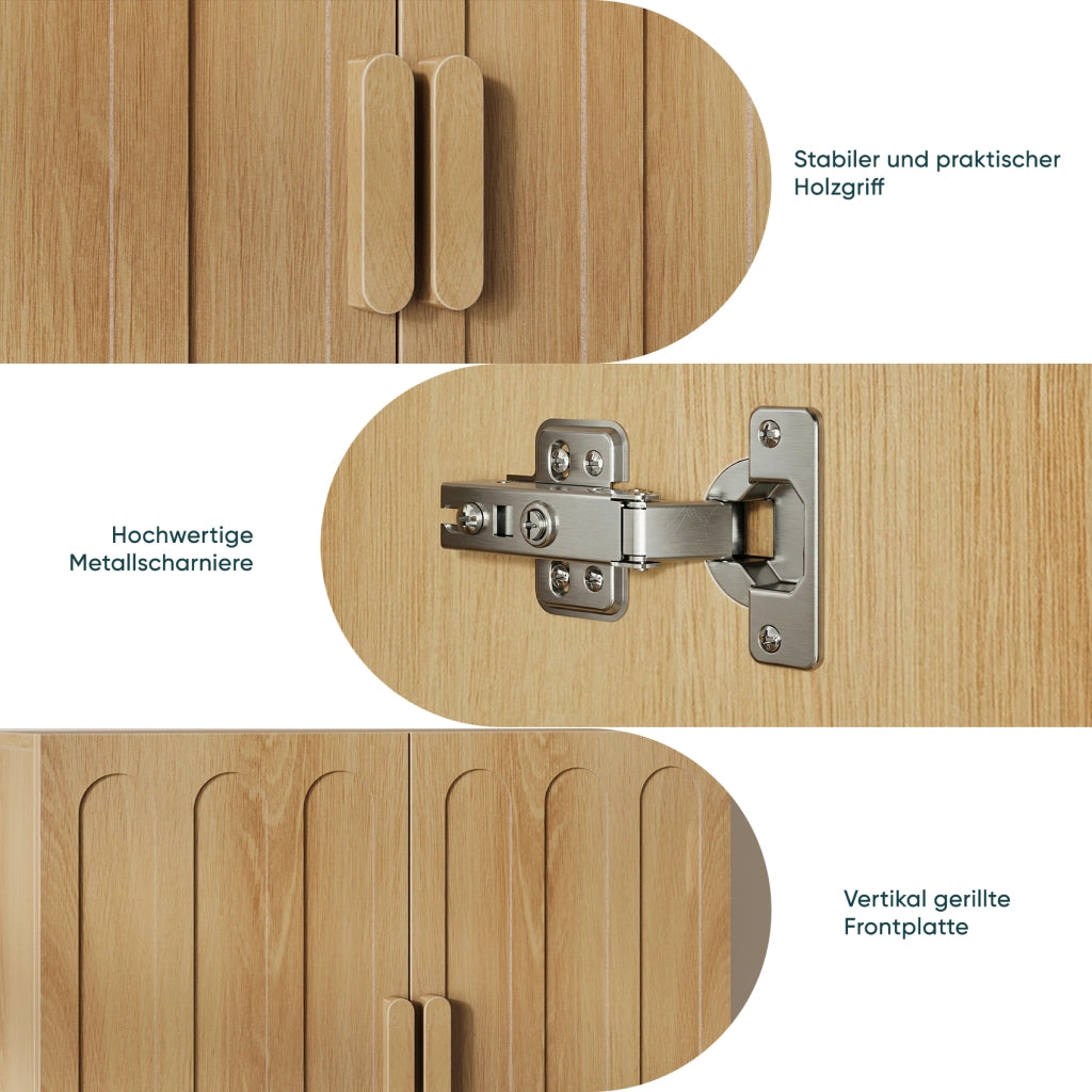 Armadietto Bagno a Parete ¨C MINIMAL ¨C Rovere, Ripiani Regolabili