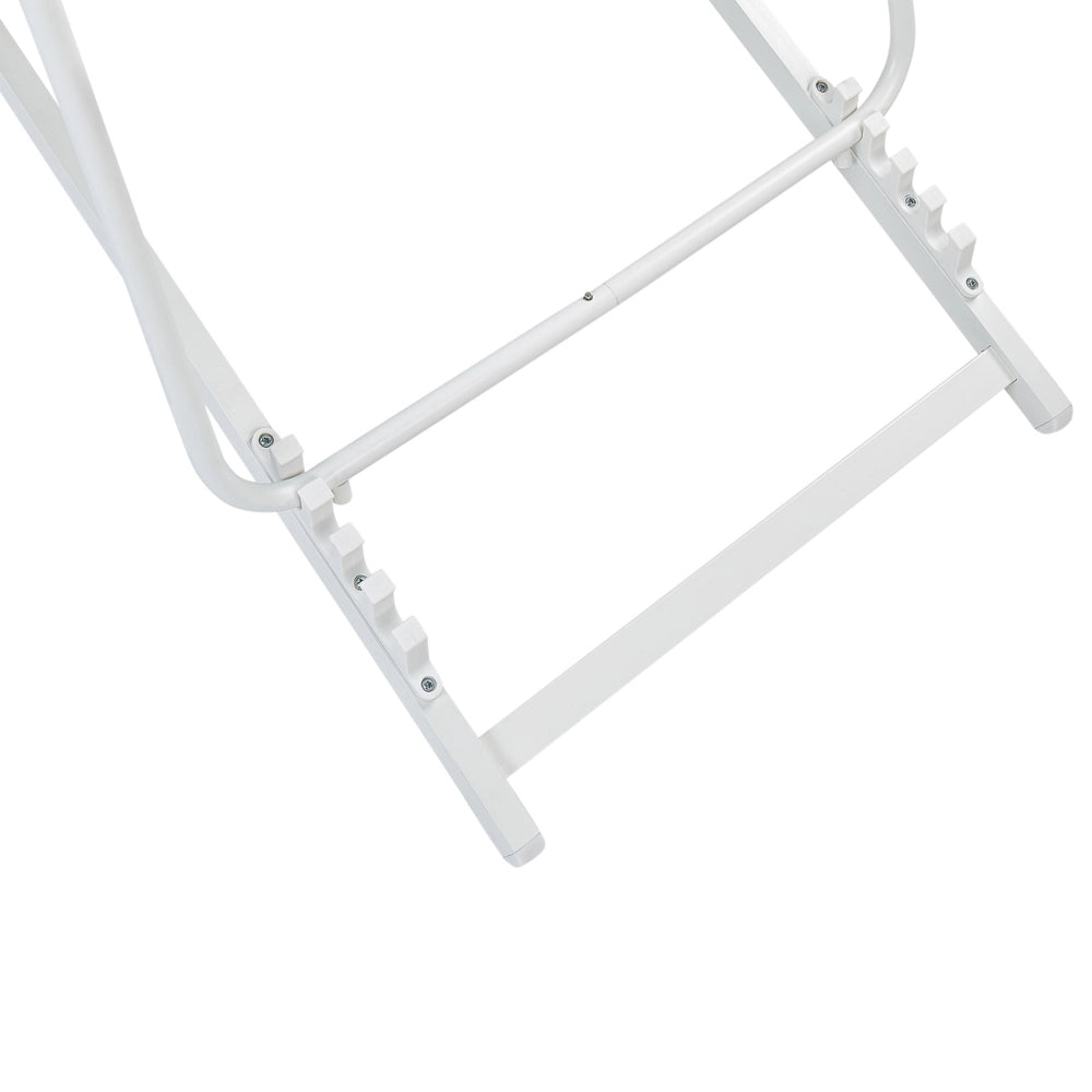 Sedia a sdraio pieghevole in textilene beige e bianco con motivo a righe Sedia da spiaggia con schienale regolabile Patio Recliner