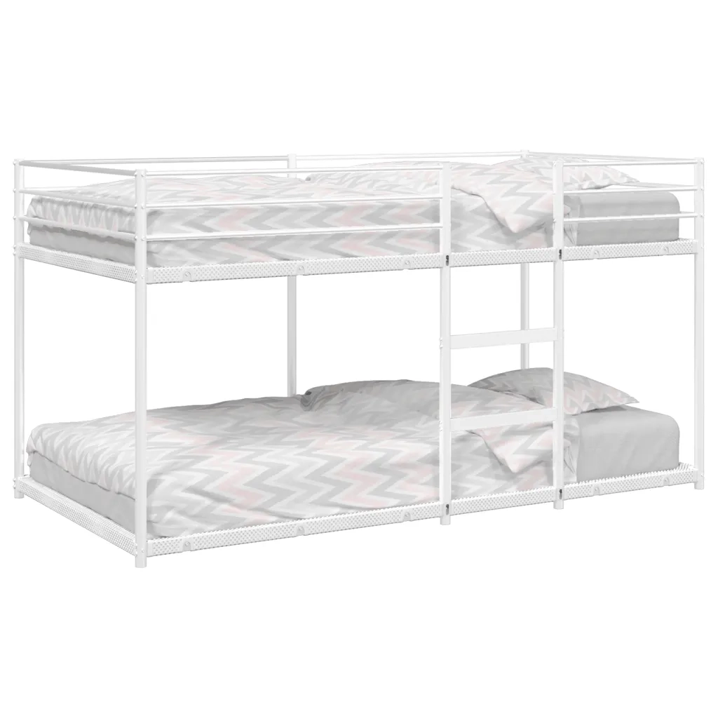 Letto a Castello senza Materasso Bianco 107x203 cm in Acciaio 4019887