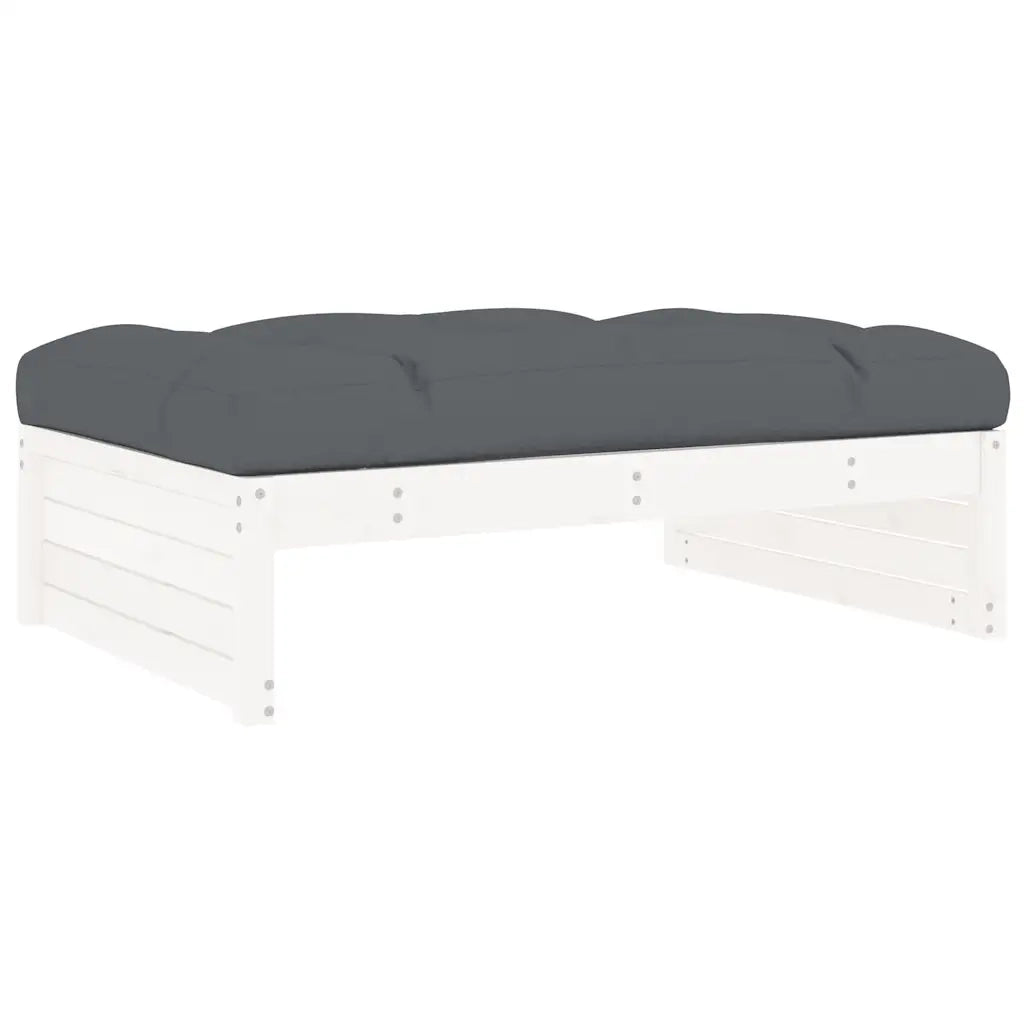 Sedia da giardino-Poggiapiedi da Giardino 120x80 cm Legno Massello di Pino Bianco 220761