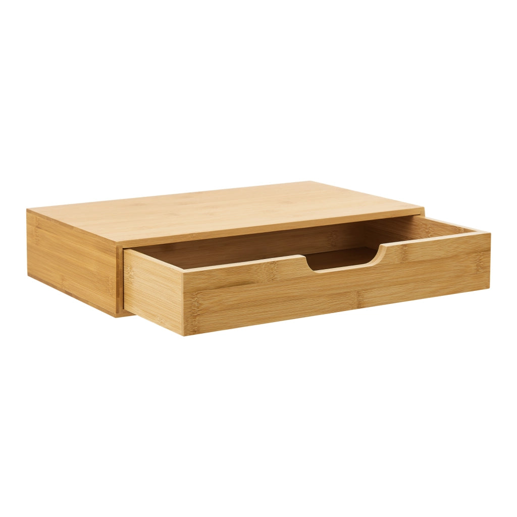Set Bokn di 2 Mensole con Cassetto Integrato 40 x 24 x 8 cm Bambù - Naturale [en.casa]