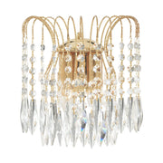 Lampada da parete Waterfall 2Lt - Metallo dorato e cristallo