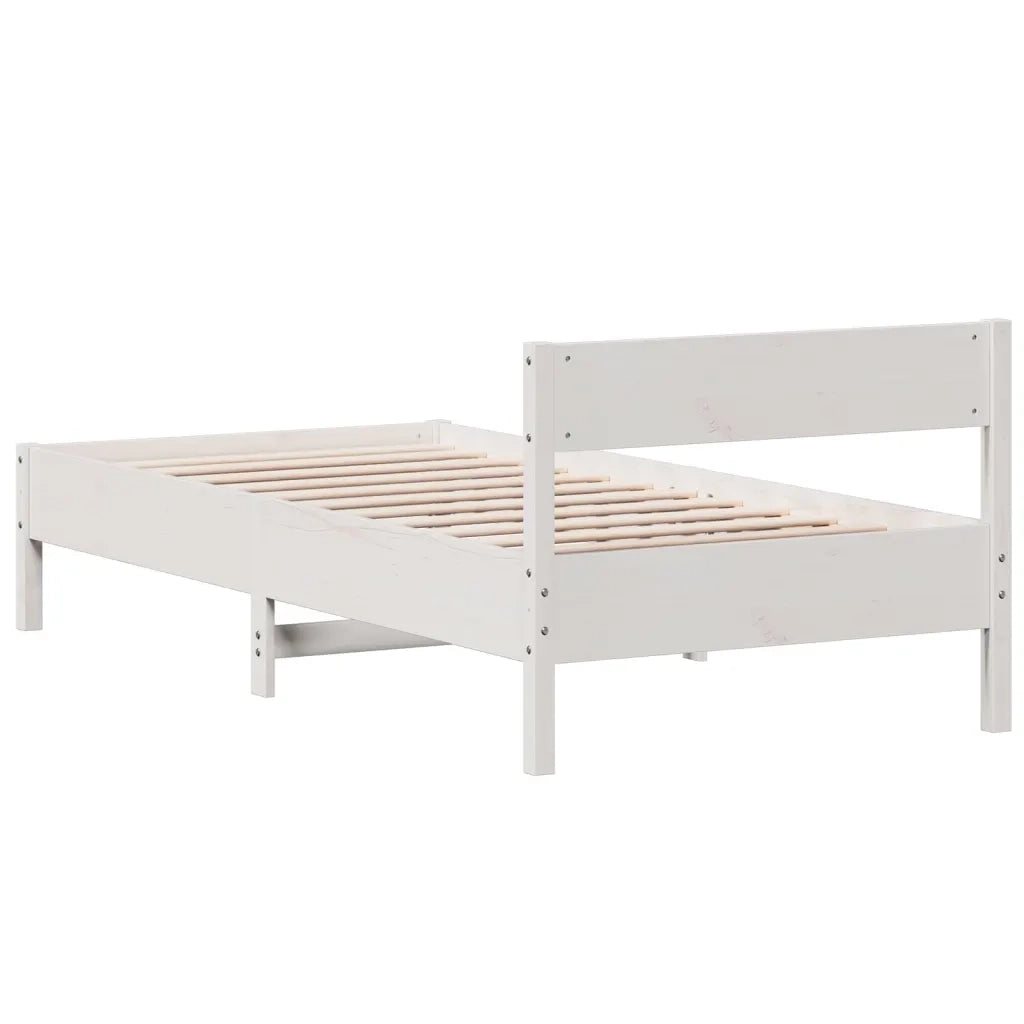 Giroletto senza Materasso Bianco 100x200 cm Legno Massello Pino 842759