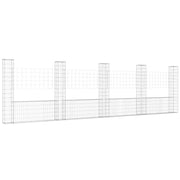 Cesto Gabbione a U con 5 Pali in Ferro 500x20x150 cm