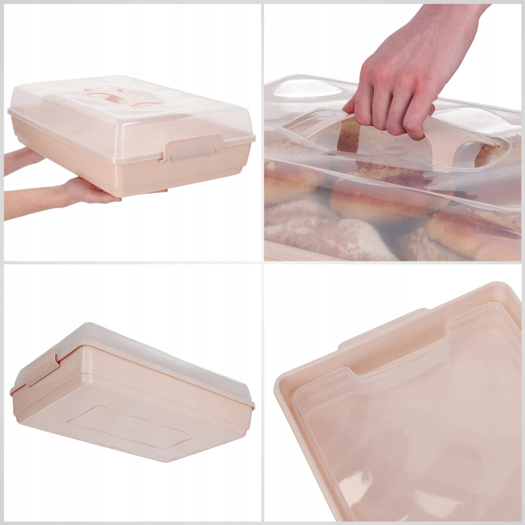 Contenitore in plastica KADAX per torte, pasticcini, scatola per torte, rettangolare, grande