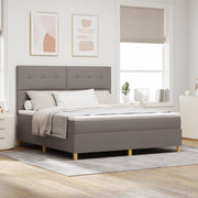 Letto con Box Spring e Materasso Tortora Super King Tessuto