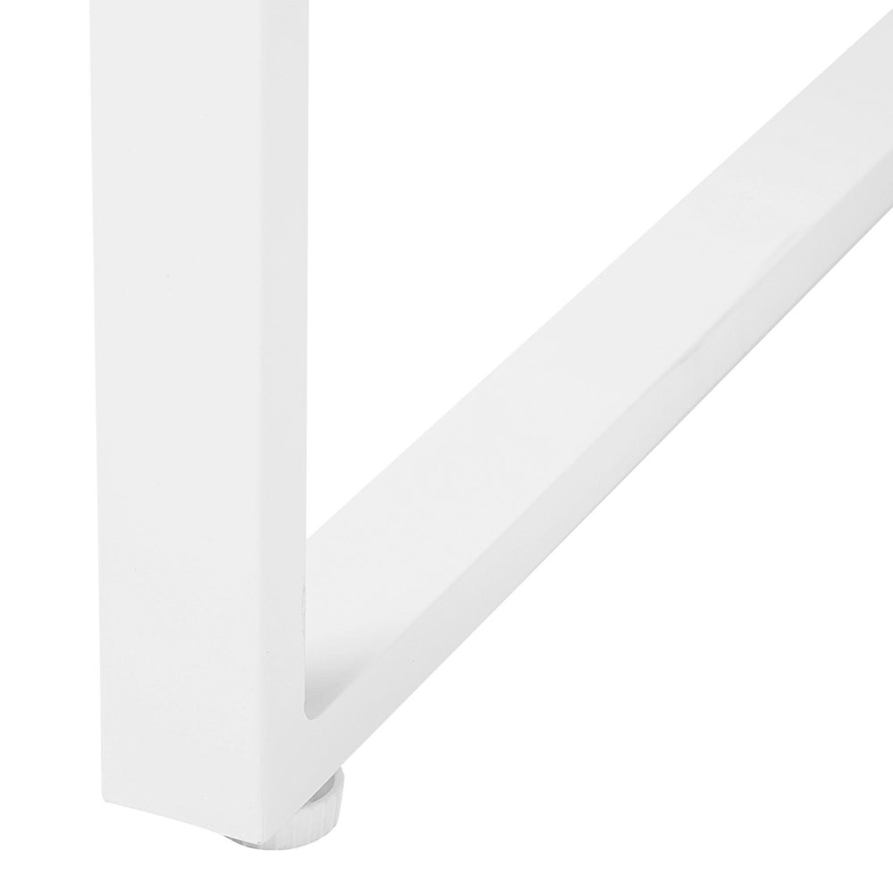 Set di 2 sedie da giardino Sedia da pranzo per esterni con struttura in alluminio bianco con cuscino grigio