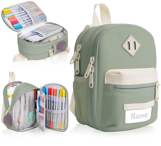 Etui innovativo 5 strati - Organizzatore mini - Borsa scuola - Accessori per bambini - Capacità di stoccaggio 75 matite/90 pastelli - Tas per pennelli