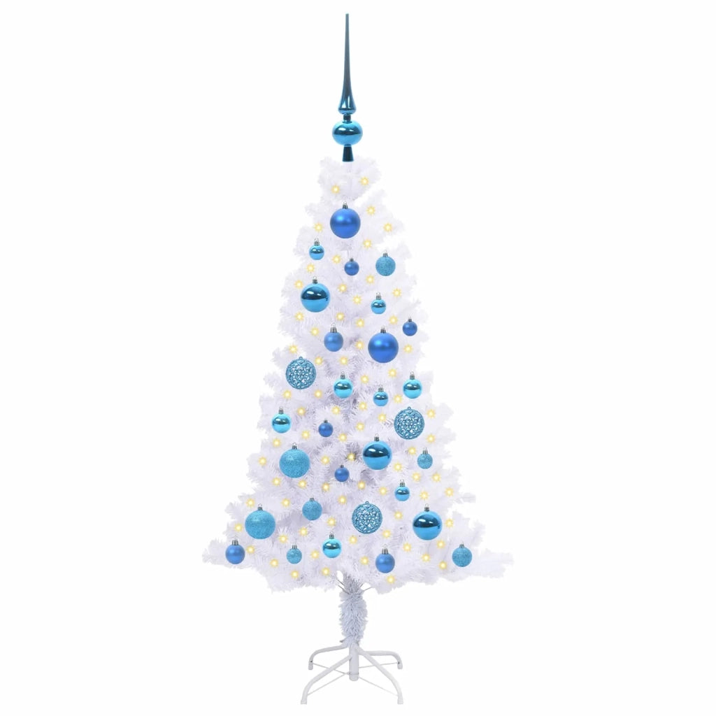Albero di Natale | Decorazioni natalizie artificiale Bianco 120 cm PVC e Acciaio