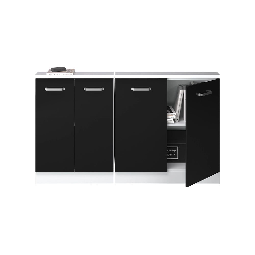Set di mobili sottotetto Rion Nero lucido/Bianco Set di 2 Vicco