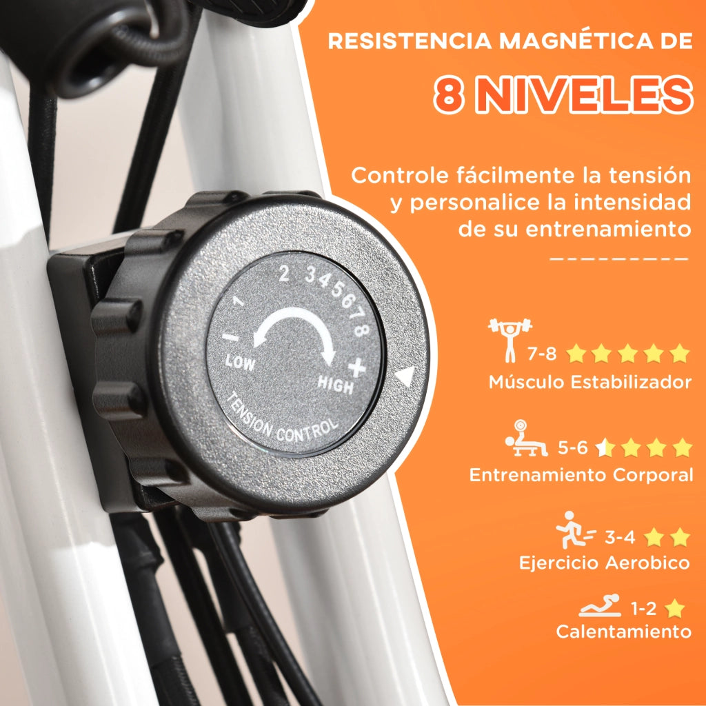 Bicicletta Statica Pieghevole Regolabile ¨C Zephmum ¨C 105x48x118 cm Arancione