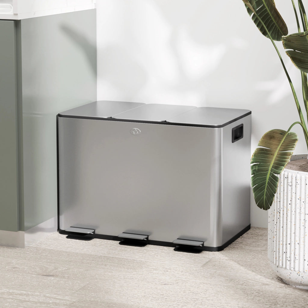 Cestino per la Raccolta Differenziata ¨C zephmum ¨C Argento 49.6x34.5x38.6cm