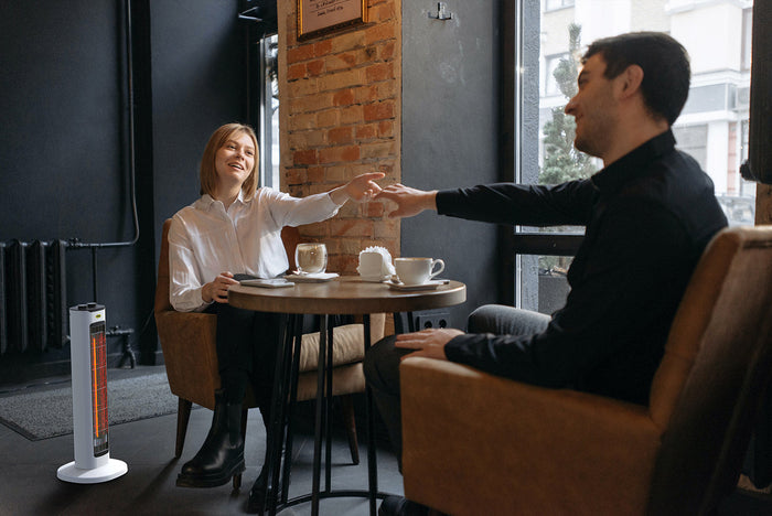 Stufa Elettrica ad Infrarossi 23x23x61,5 cm 800W Moel Maui 840C Bianca