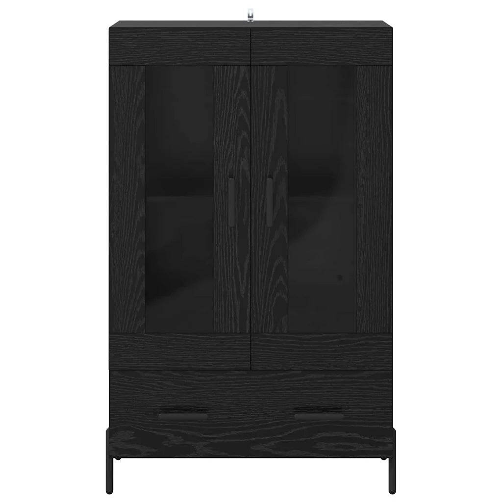 Credenza | Madia | Buffet da pranzo | Armadio da pranzo con cassetto Corona Rovere Nero 69,5 x 31 x 115 cm