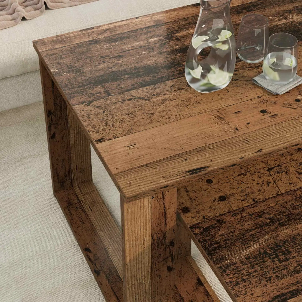 Set di Tavolini da Caffè 2 pcs Legno vecchio Legno multistrato 8000138