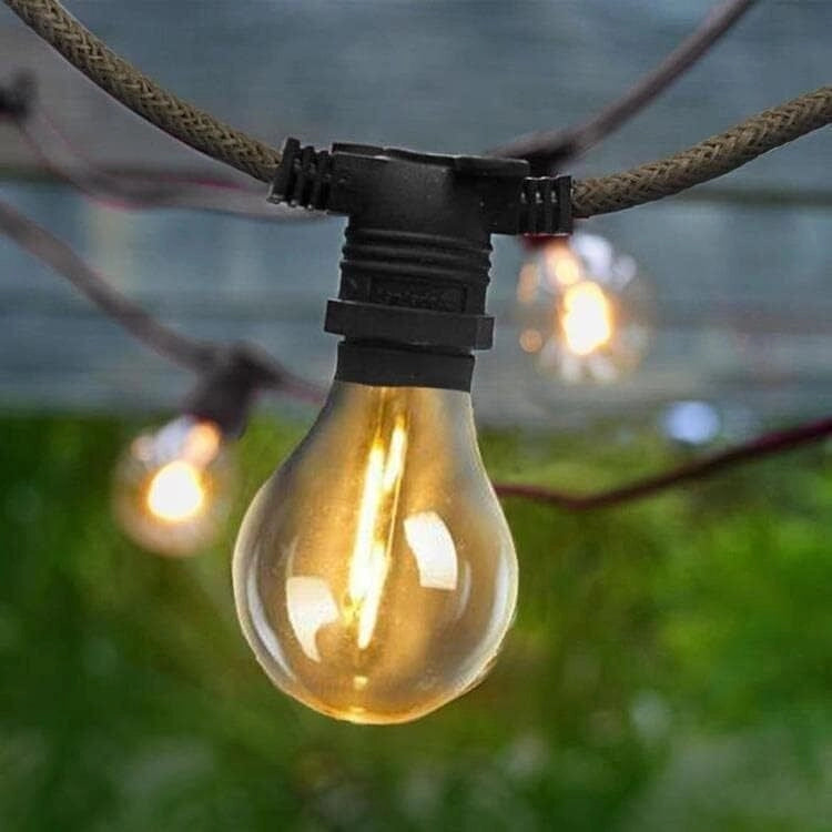 NewGarden LUMGASXXOCNW ALLEGRA Ghirlanda Luminosa LED 10 Luci 8 m IP44 E27 Bianco Caldo colore Beige