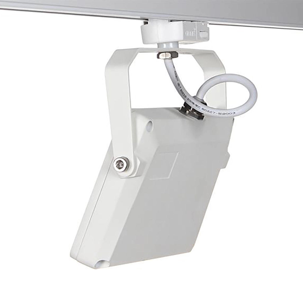 Faretto track per binario trifase LED 30W bianco luce con staffa orientabile illuminazione vetrina sala espositiva ufficio 230V 3000K