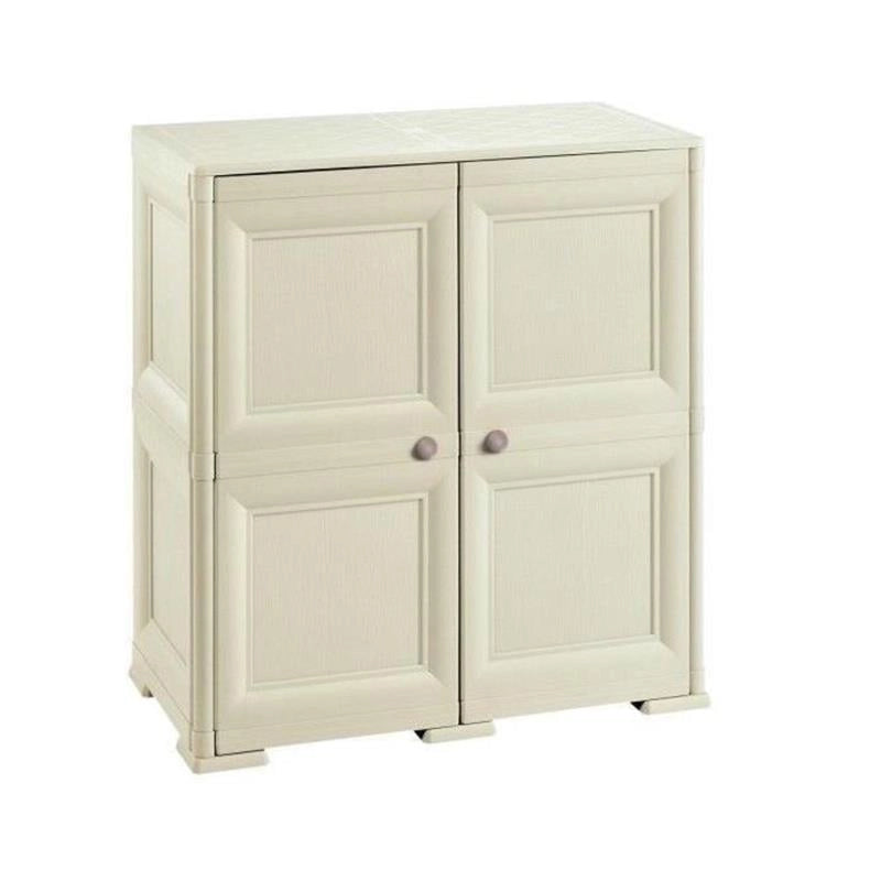ARMADIO 2 MODULI ANGORA 79X43X85,5 CM CON ANTE EFFETTO LEGNO – MOBILE CONTENITORE PER ZONA LIVING CON RIPIANI INTERNI