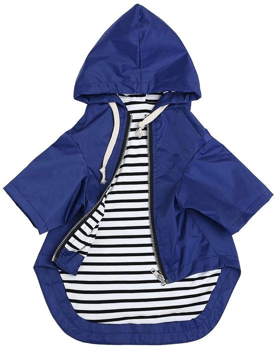 Impermeabile giacca per cani - Disegno a doppia pelle - Corda regolabile - Con tasche - Abbigliamento per cani - Comodo e duraturo - Giacca impermeabile per cani