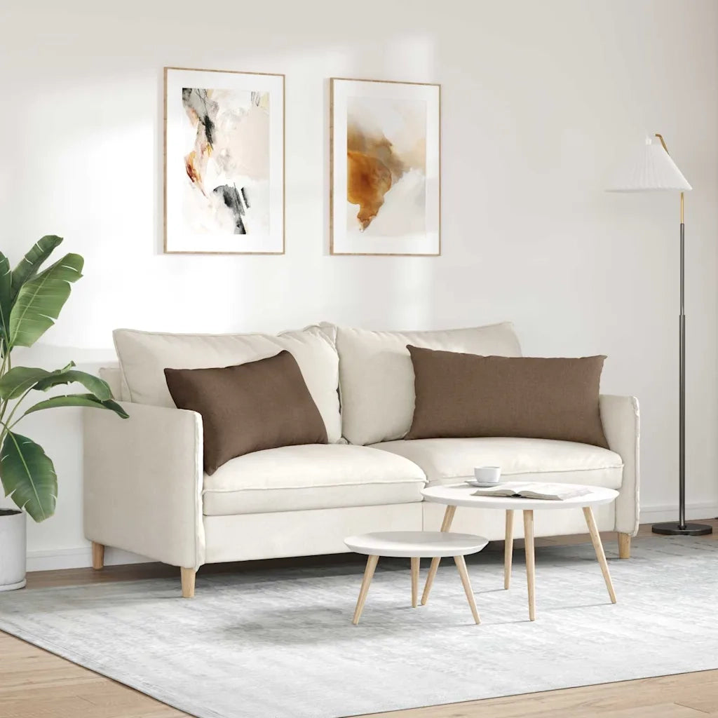 Cuscini da Divano 2 pz | Cuscini per sedie Marrone 80 x 40 cm Tessuto