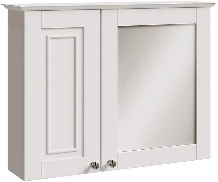 Mobile a specchio per il bagno Vanity, Bianco, 68 x 51 cm, per la conservazione di articoli da bagno e asciugamani