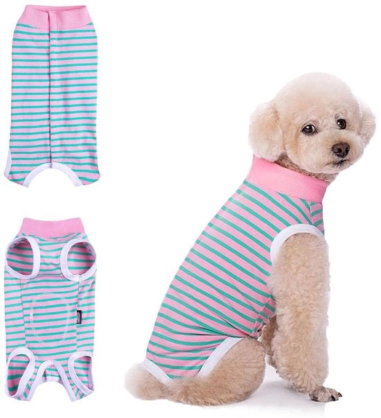 Kit di riparazione per cani - Giacca chirurgica anti-lik - Tessuto in cotone idrofilo - Respirante - Taglia M - Facile da lavare - Abbigliamento per cani
