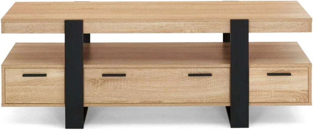 Porta TV PHOENIX 140 cm con cassetti in legno e nero