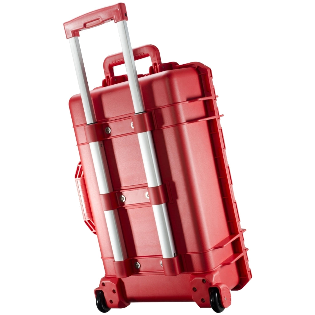Mantona Outdoor Trolley fotografico rosso, impermeabile, antiurto, antipolvere e impilabile, Valigia rigida imbottita in schiuma, per attrezzature fotografi e oggetti di valore