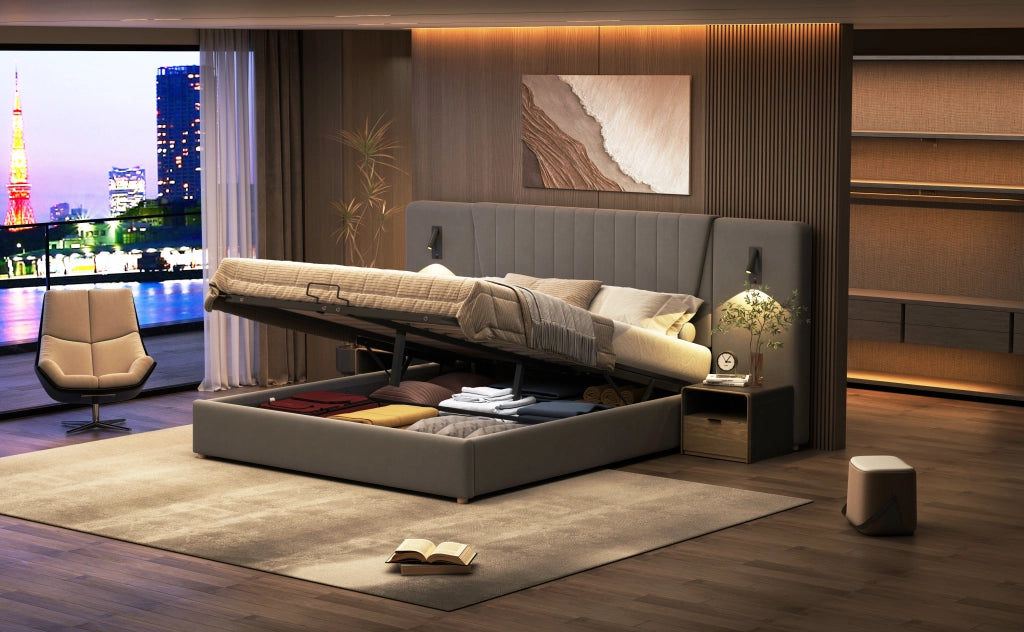 letto imbottito velluto grigio 180 x 200 cm