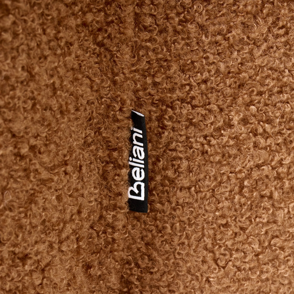 Pouf marrone dorato bouclé a forma di trifoglio Accessorio Soggiorno Camera da letto Accogliente