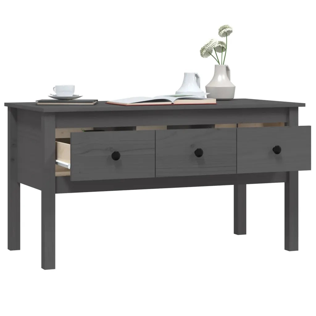 Tavolino da salotto | Tavolino da caff¨¨ | Tavolino da Soggiorno Grigio 102x49x55 cm Legno Massello di Pino