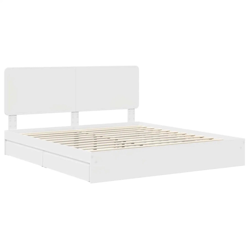 Letto con Contenitore Bianco 180 x 200 cm Legno multistrato