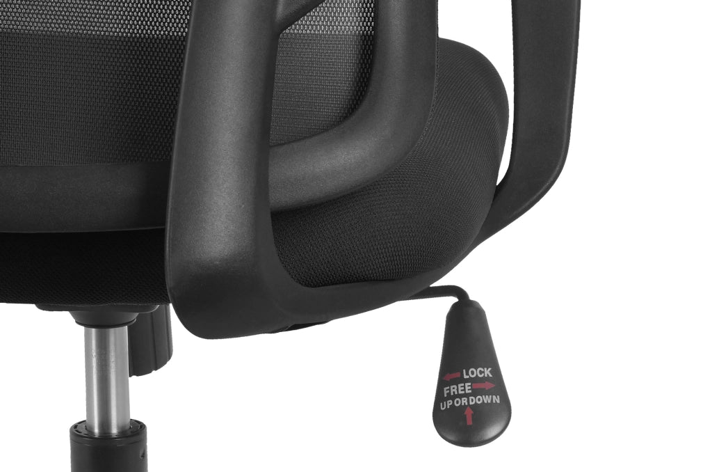 Sedia studio Hispanohogar altezza regolabile in tessuto nero
