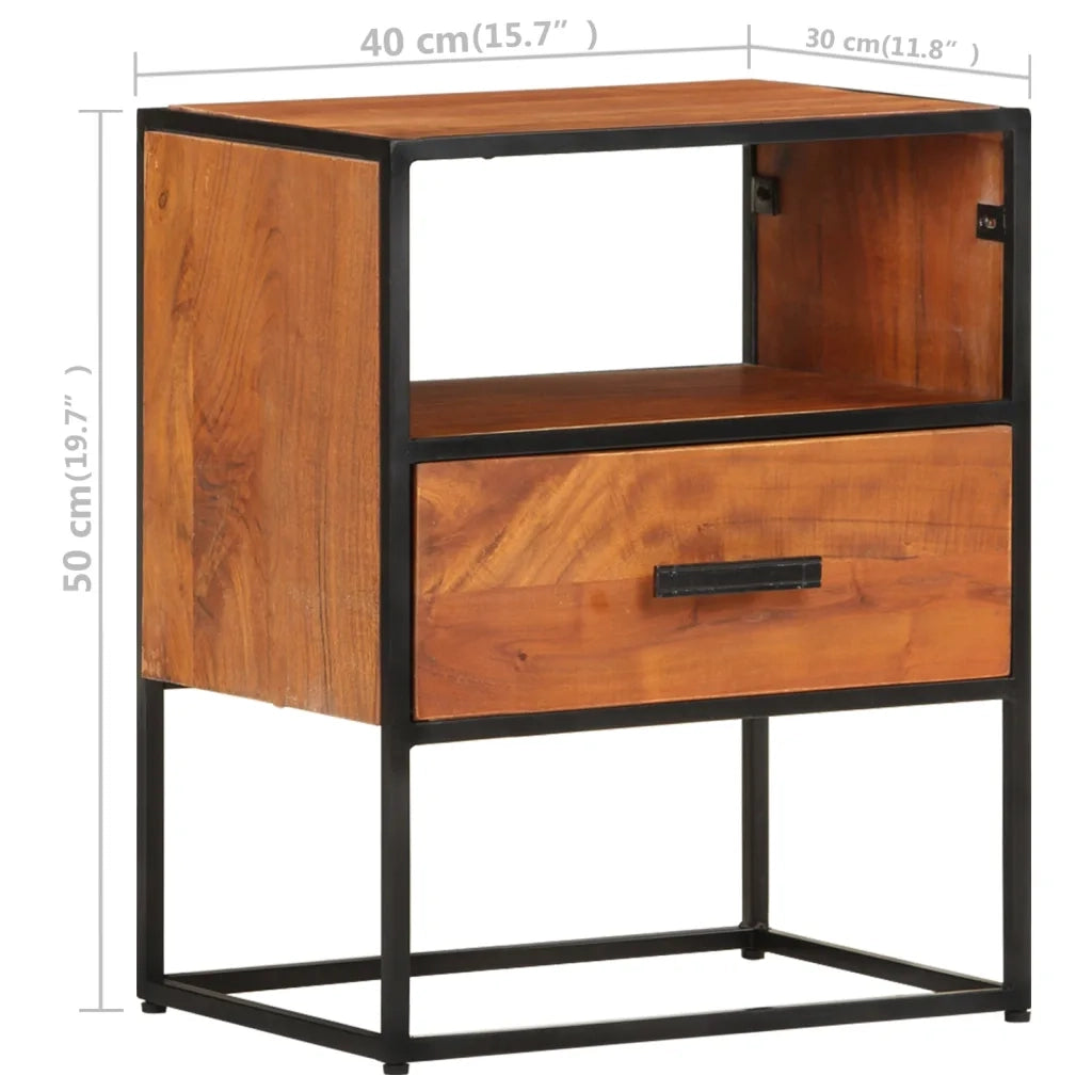 Comodino 40x30x50 cm in Legno Massello di Acacia 327446