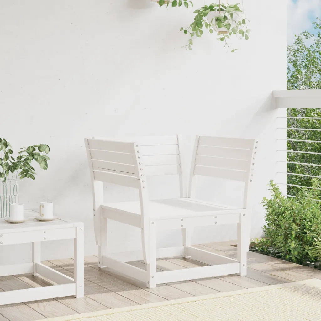 Sedia da Giardino Bianca in Legno Massello di Pino 844675