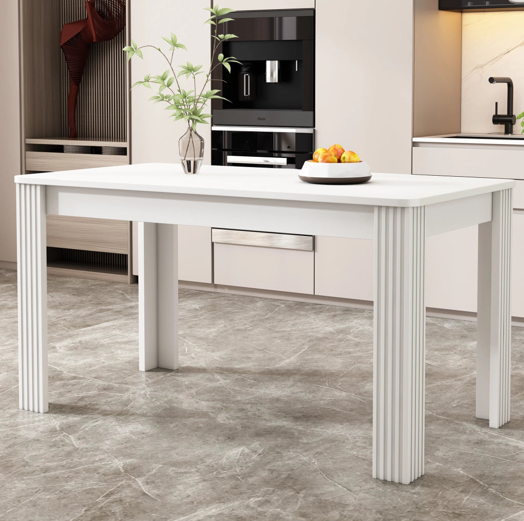 Tavolo rettangolare bianco in pannello truciolare