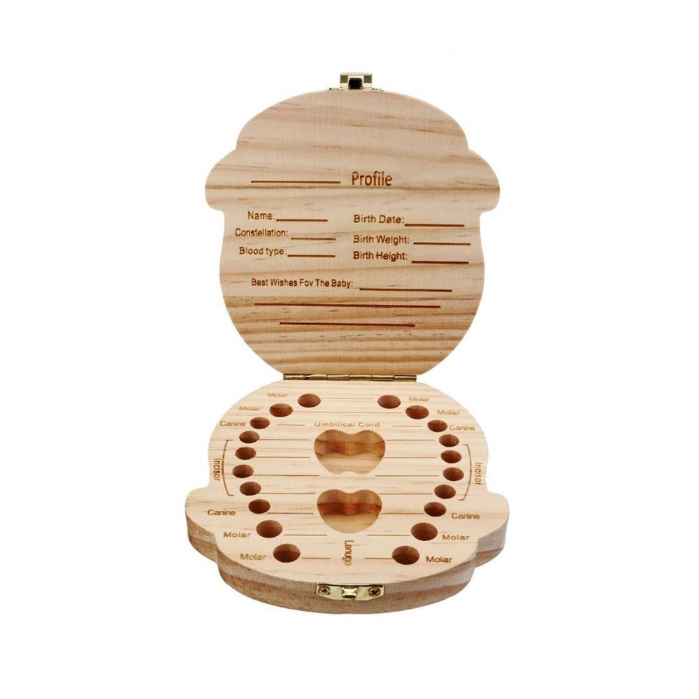 Cofanetto in legno porta dentini da latte per maschietto