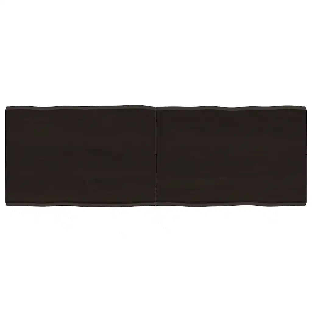 Piano Tavolo Marrone Scuro 140x50x(2-4) cm Rovere Non Trattatocod mxl 79339